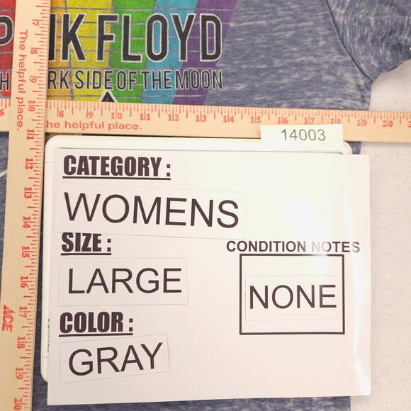 Pink Floyd Dark Side of the Moon Band Graphic T Shirt Womens Size Large L Gray - Picture 7 of 9
